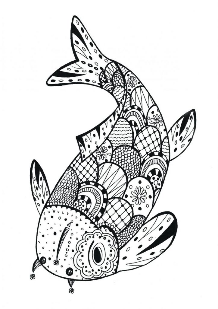 Printable Beautiful Koi Fish coloring page for both ...