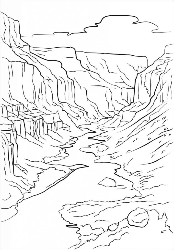 Printable Grand Canyon coloring page for both aldults and ...