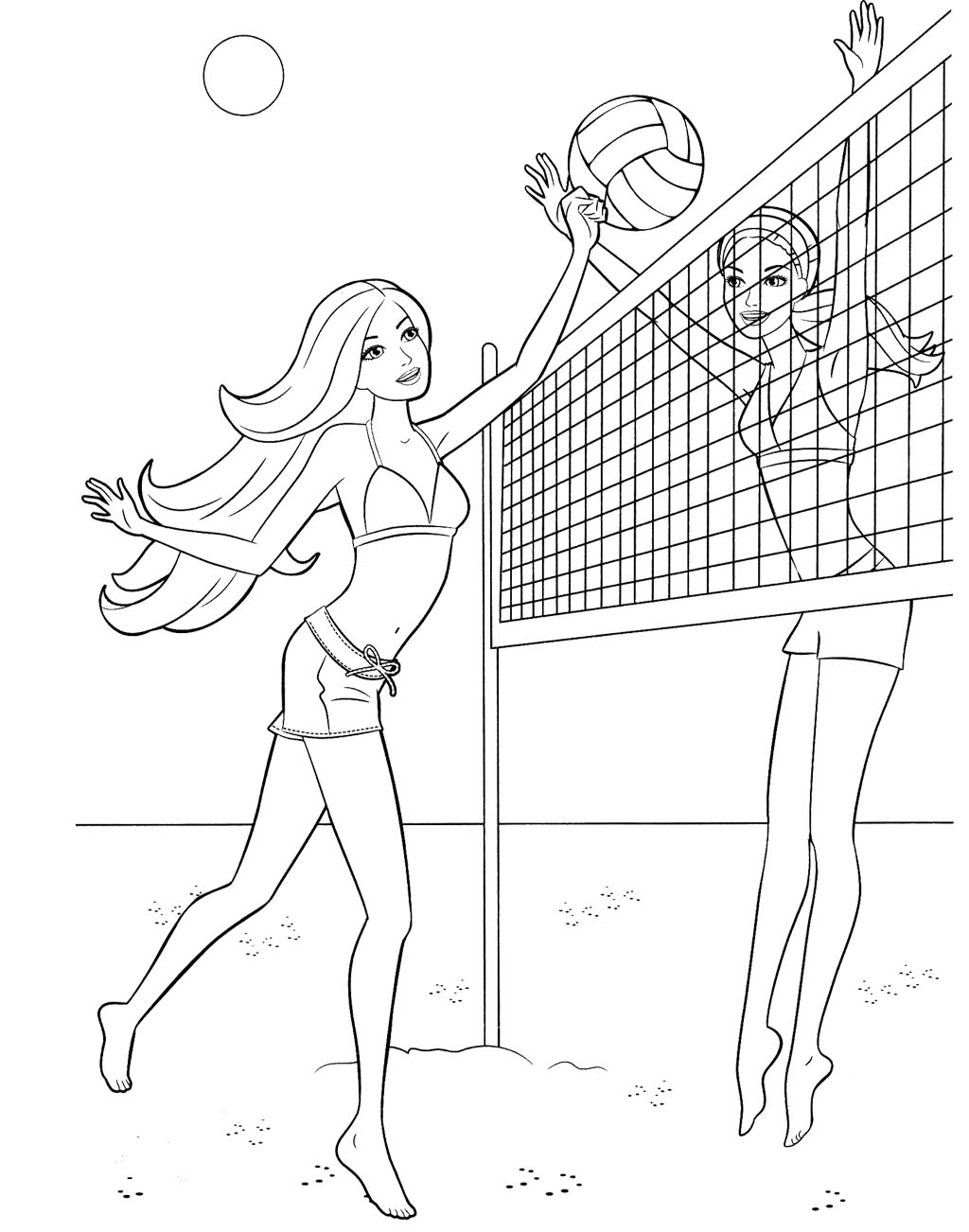Ladies Playing Volleyball