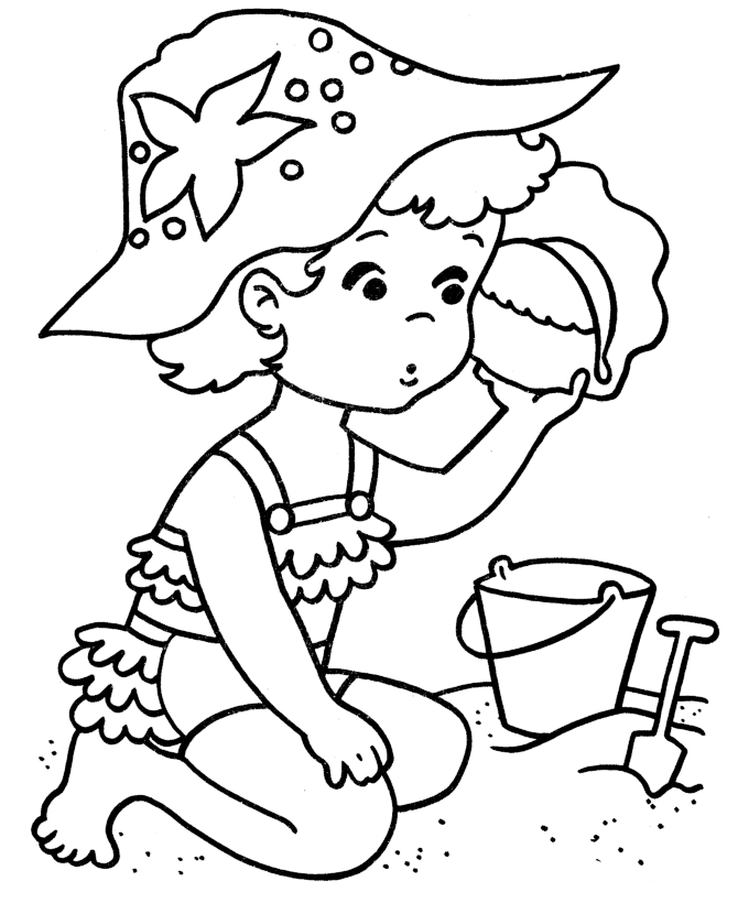 Little Girl Holding Seashell