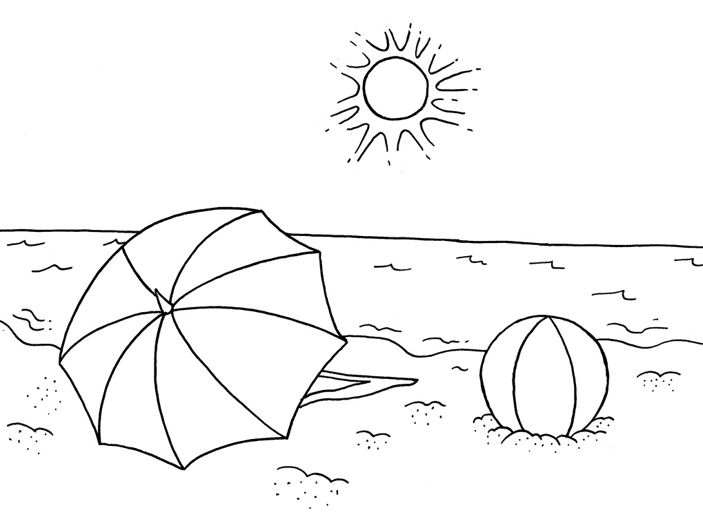 Umbrella and Ball at Beach